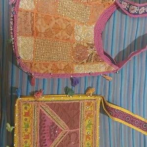 Combo 2 Rajasthani Patch work Handmade Sling Bags