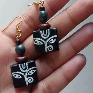 Handmade Devi Earrings Made Of Clay