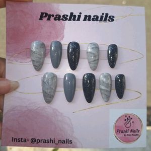 Marble Handcrafted Press On Nails (029)