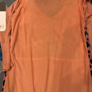 Peach Polka Dot Kurta ( Never Used)