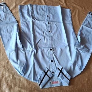 Korean Office/work Wear Shirt For Women Blue