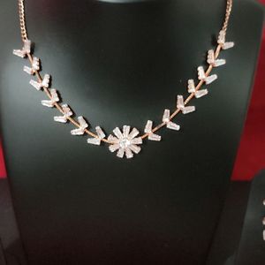 Rose gold diamond necklace