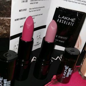 LAKME COMBO...2 LIPSTICK,1 FOUNDATION,1PRIMER