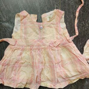 Cute Baby Pink Frock For 0-3M