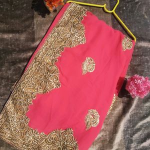 LIKE NEW SAREE WITH GOLDEN WORK