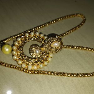 Pearl Necklace Set + Diamond Alloy Necklac