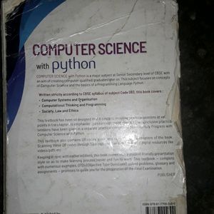 Class 11 Computer Science With Python  By Sumita a