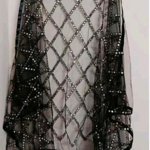 Mirror Work Black Dupatta