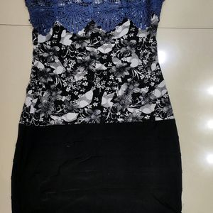 Net Yoke Bodycon Dress