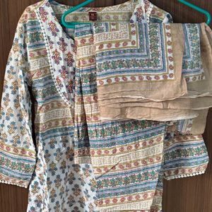 Cotton Printed Kurta Set For Women