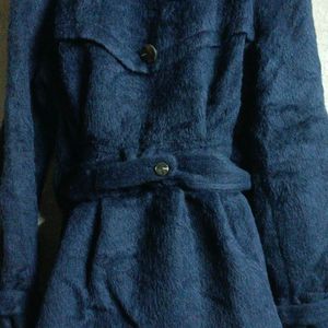 Women's Short Fur Coat Blue Jacket