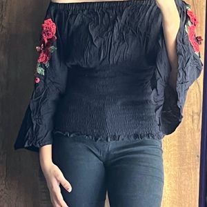 Black Off Shoulder Top