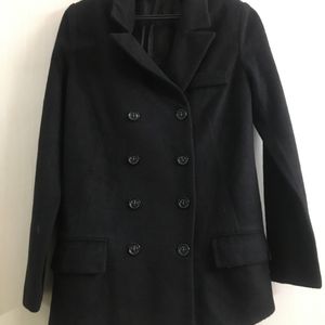 Black Wool Double Breasted Jacket