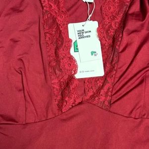 Burgundy Lace Top Newme