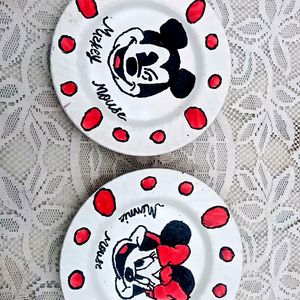 Mickey And Minnie Mouse Crockey Plates