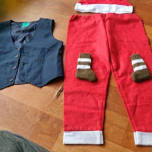 Boys Waist Coat,  Santa Pant And Hat, Socks