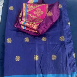 Blue Saree With Blouse