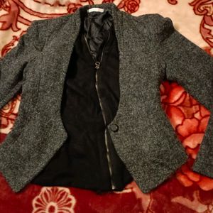 Grey Front Chain Coat