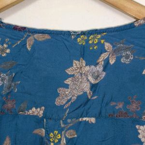 Trendy New Blue Floral Print Top For Women