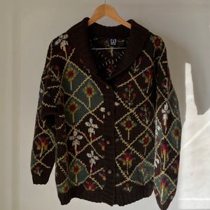 GAP Floral Cardigan Sweater