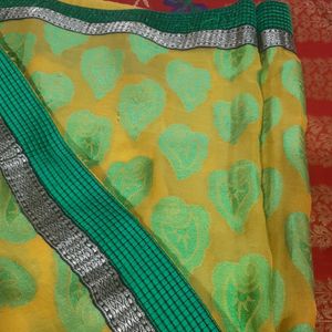 Beautiful Yellow, Green Saree