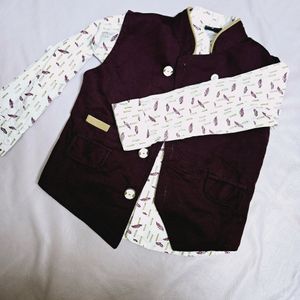 Maroon Waistcoat Set