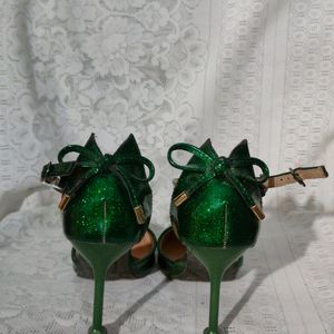 Green Glitter Heels