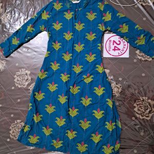 BRANDED Green Kurti with Great Design And Neckline