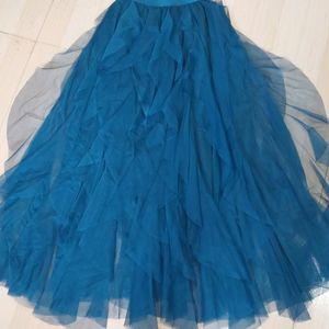 Frill Blue Skirt For Women