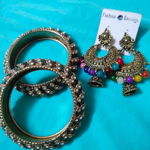 Festive Bangle and Earring Combo