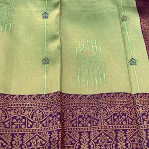 New Wedding Semi Silk Saree For Grabs