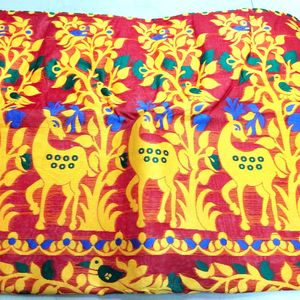 Brand New Animal Printed Tant Jamdani Saree-Cotton