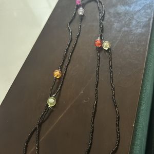 Long Necklace With Multicoloured Beads