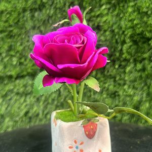 Artificial Rose Flower With Ceremic Pot