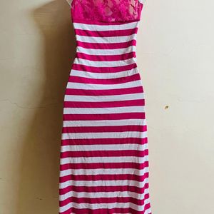 Korean Long Designer Pink One Piece