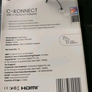 New Portronics C Konnect Usb Hdmi Adapter