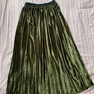 Velvet Midi Length Skirt