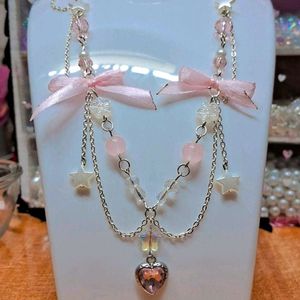 Aesthetic Pinterest Inspired Pink🩷 Necklace🎀✨️🫶