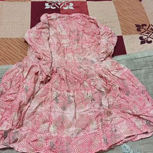 Pink Kurti Short With Pant