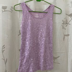 Sequin Lavender Top