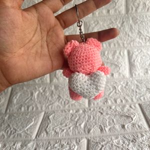 Pink Bear Keychain