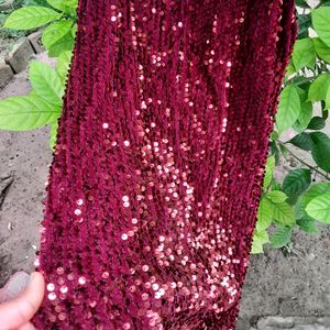 DARK RED VELEVET SEQUIN DRESS