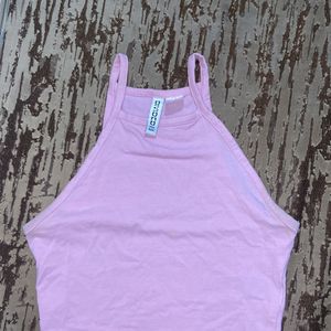 h&m pink crop tank top