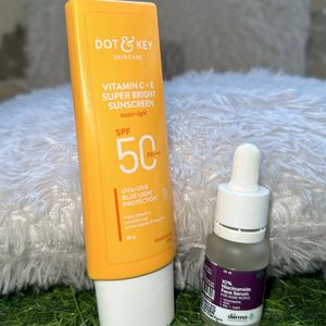 combo of sunscreen and serum