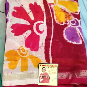 New Batick Chanderi Saree