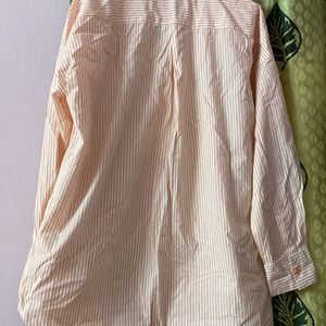 Peach Striped Boyfriend Fit Shirt