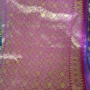 Beautiful Magenta and Purplish saree with blouse