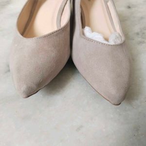 Qupid Nude Pointed Toe Heels For Women Size 7