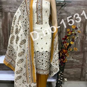 Cotton Embroidery Dress Material