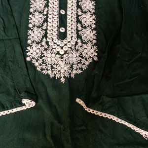 Dark Green Short Kurti